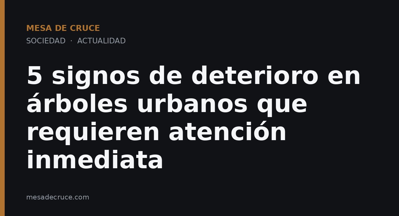 5 signos de deterioro en árboles urbanos que requieren atención inmediata