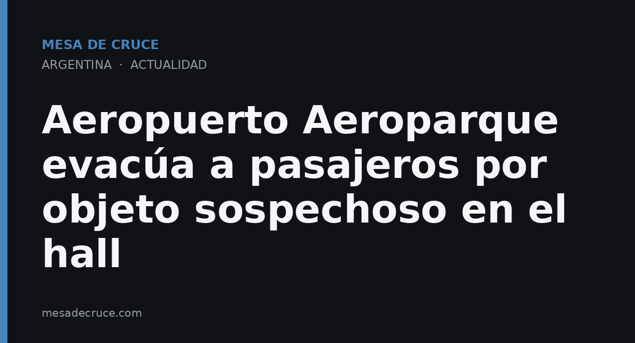 Aeropuerto Aeroparque evacúa a pasajeros por objeto sospechoso en el hall