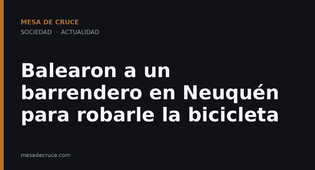 Balearon a un barrendero en Neuquén para robarle la bicicleta