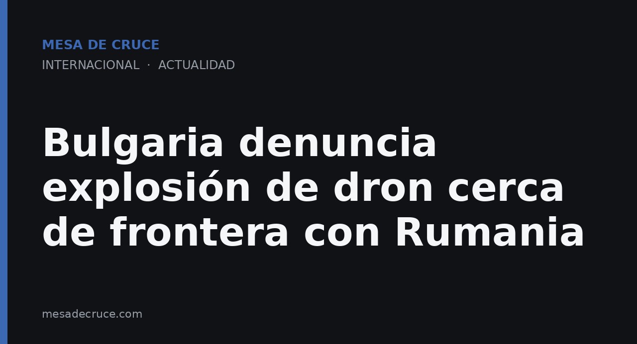 Bulgaria denuncia explosión de dron cerca de frontera con Rumania