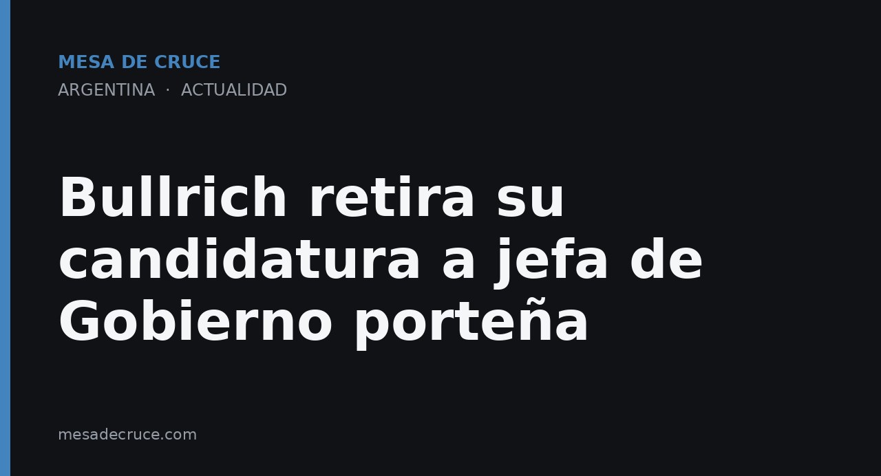 Bullrich retira su candidatura a jefa de Gobierno porteña