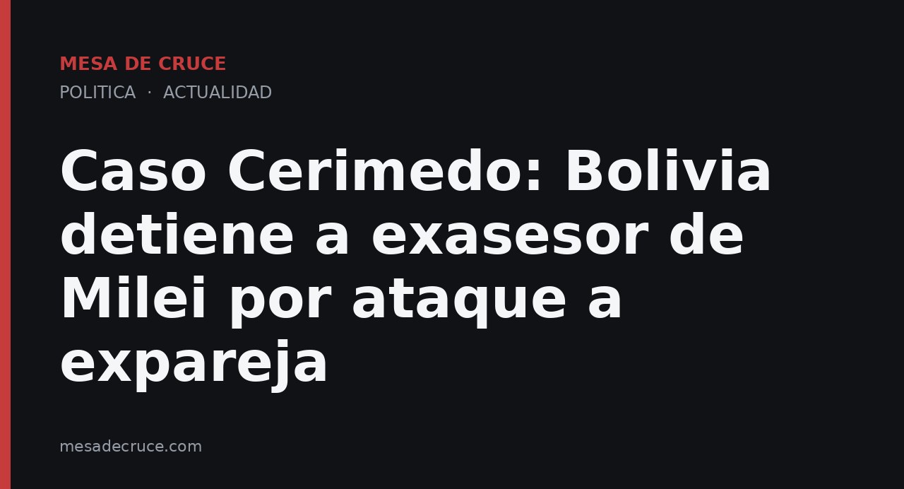 Caso Cerimedo: Bolivia detiene a exasesor de Milei por ataque a expareja