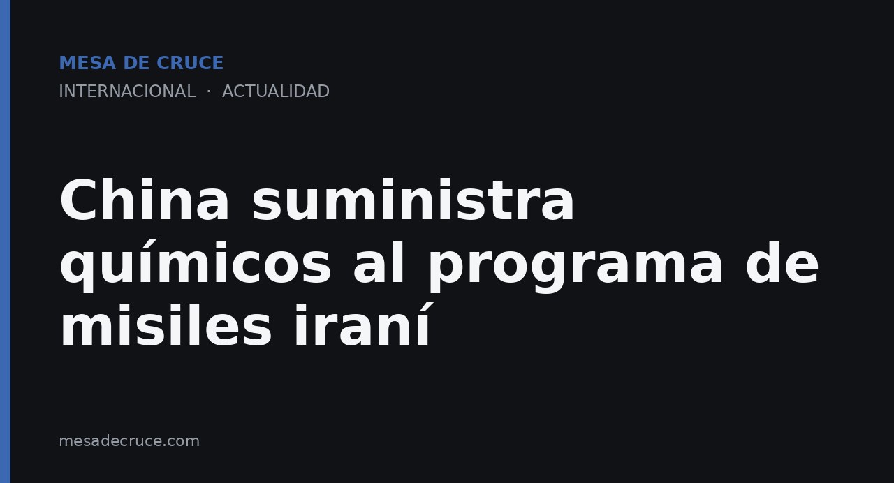 China suministra químicos al programa de misiles iraní