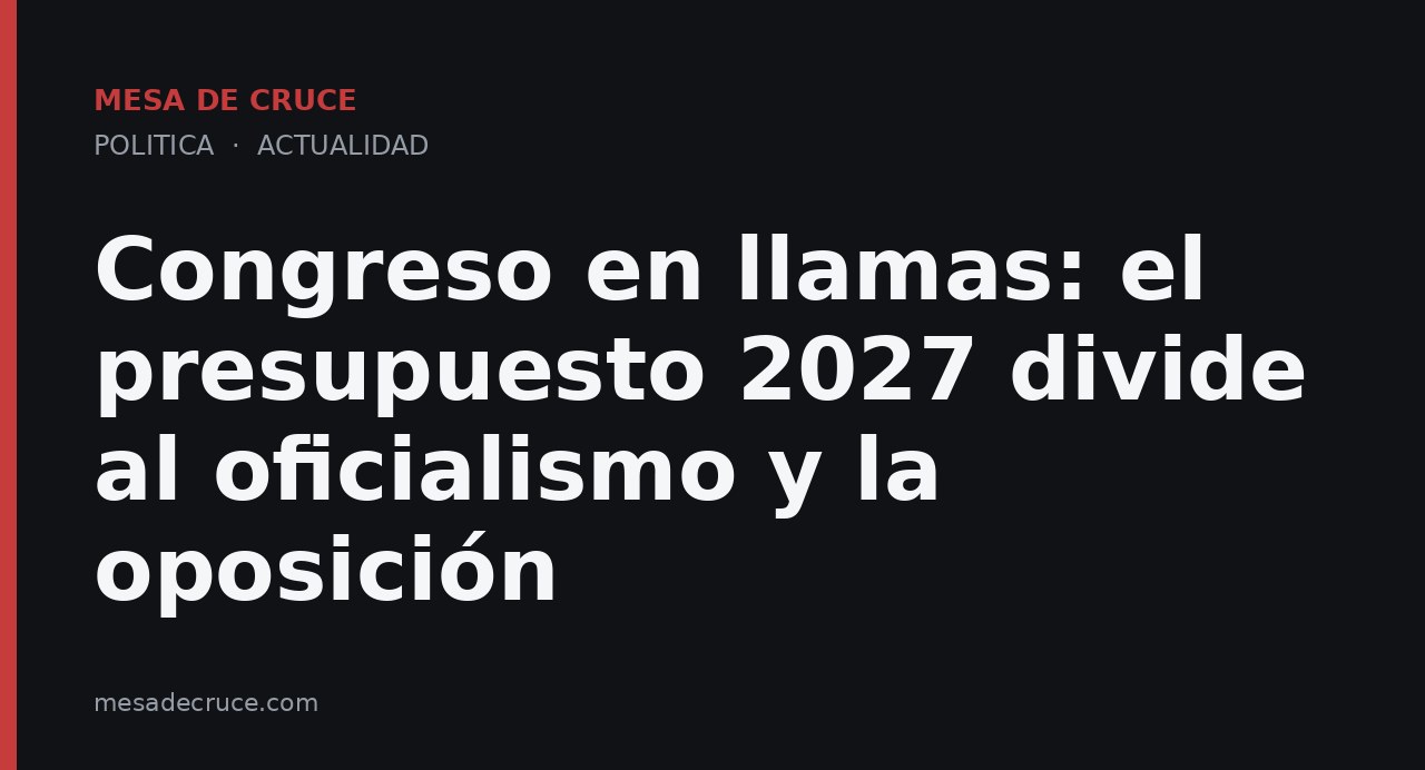 Congreso en llamas: el presupuesto 2027 divide al oficialismo y la oposición