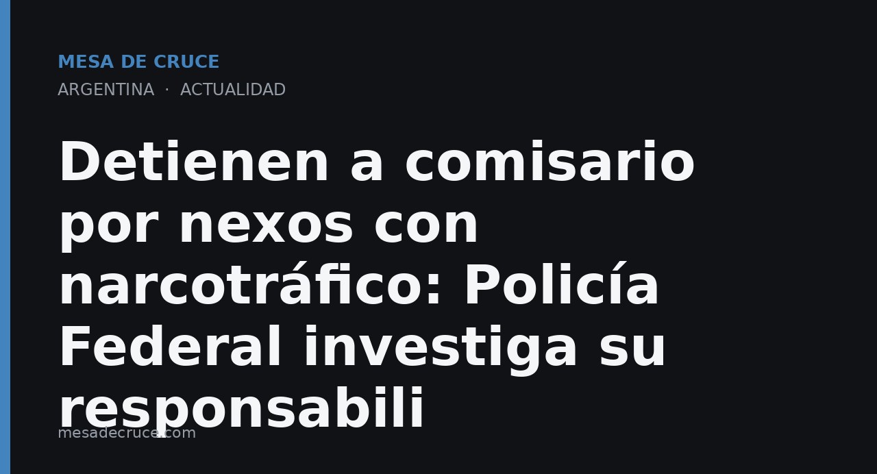 Detienen a comisario por nexos con narcotráfico: Policía Federal investiga su responsabili