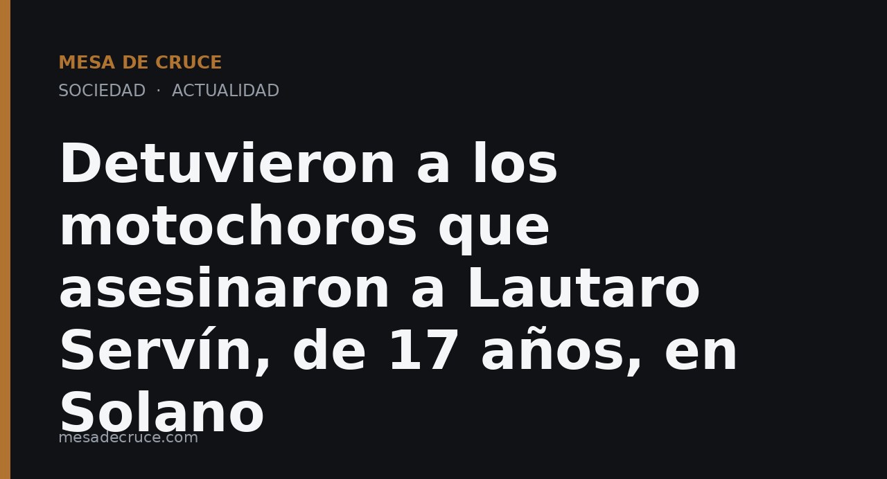 Detuvieron a los motochoros que asesinaron a Lautaro Servín, de 17 años, en Solano