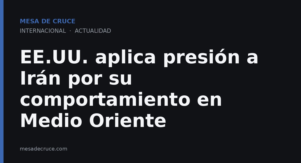 EE.UU. aplica presión a Irán por su comportamiento en Medio Oriente