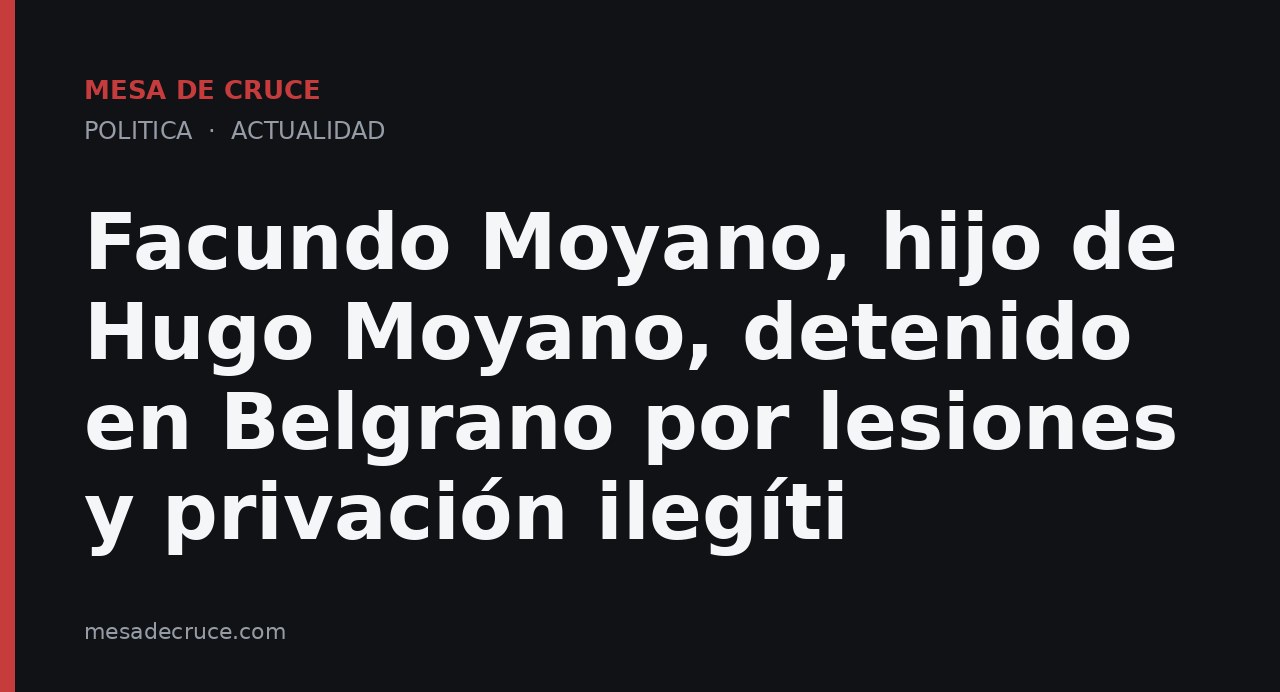Facundo Moyano, hijo de Hugo Moyano, detenido en Belgrano por lesiones y privación ilegíti