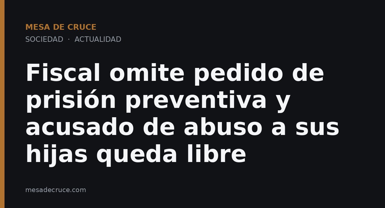 Fiscal omite pedido de prisión preventiva y acusado de abuso a sus hijas queda libre