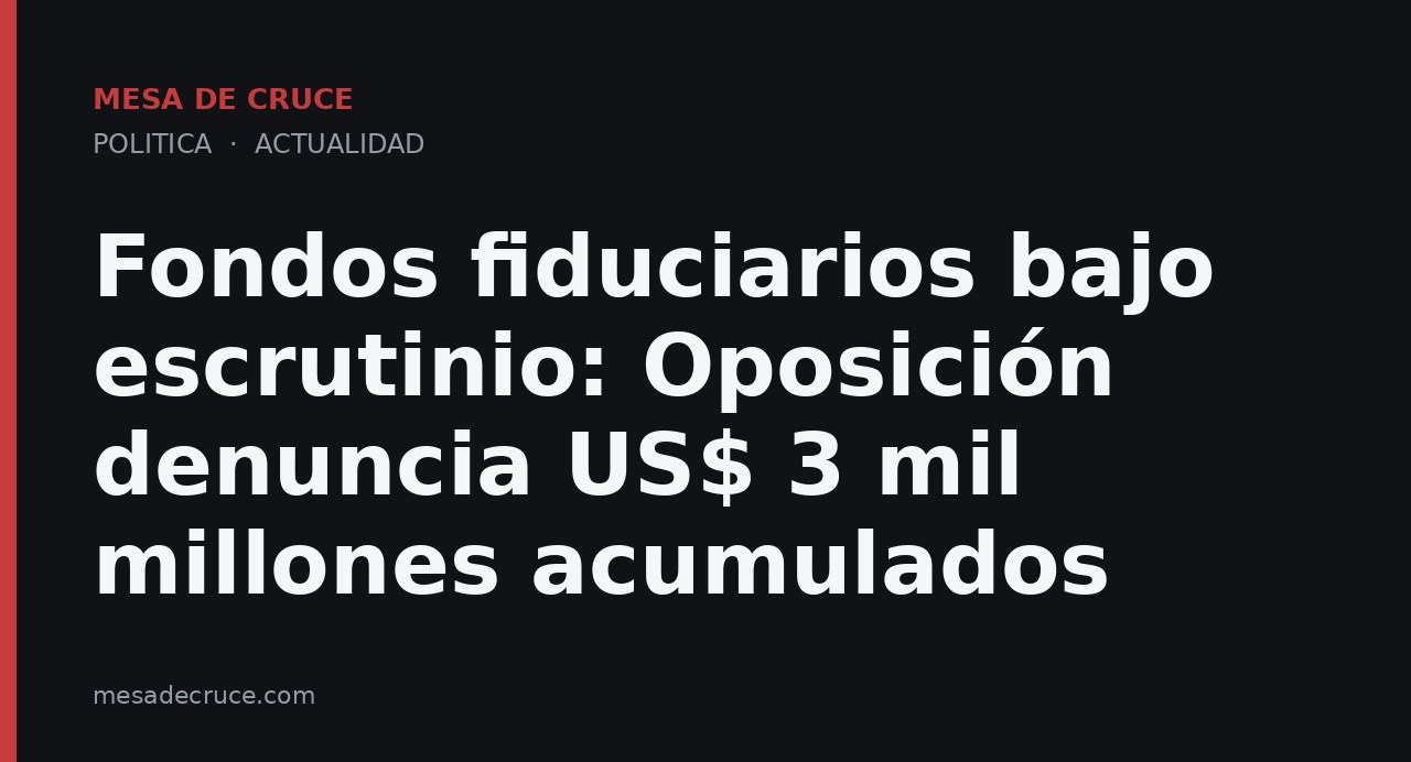 Fondos fiduciarios bajo escrutinio: Oposición denuncia US$ 3 mil millones acumulados
