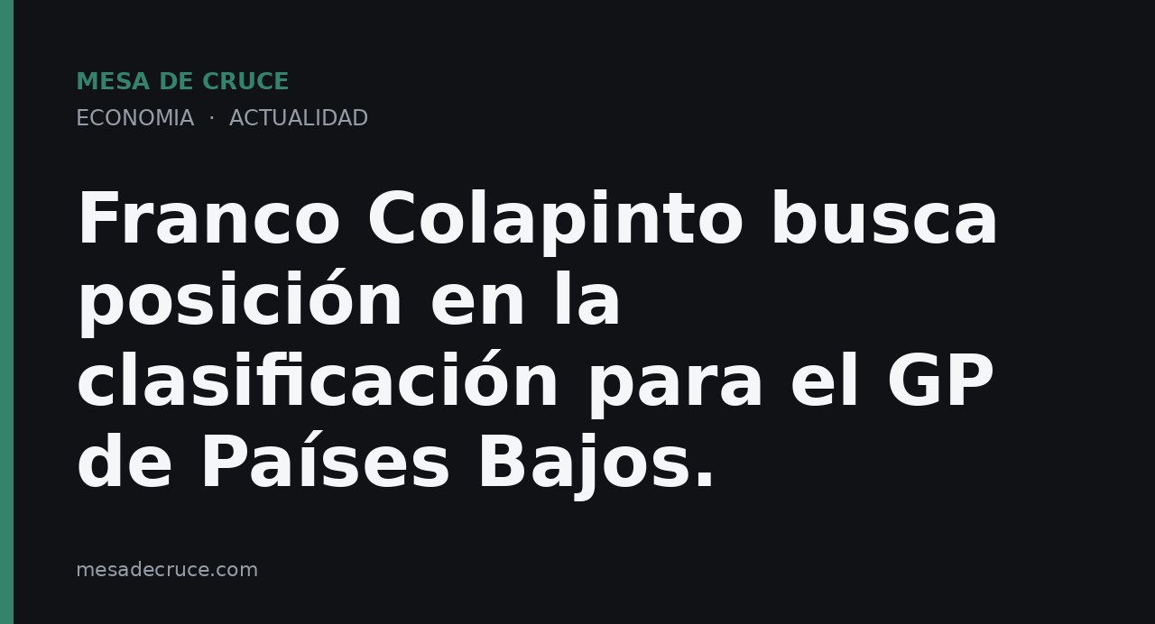 Franco Colapinto busca posición en la clasificación para el GP de Países Bajos.