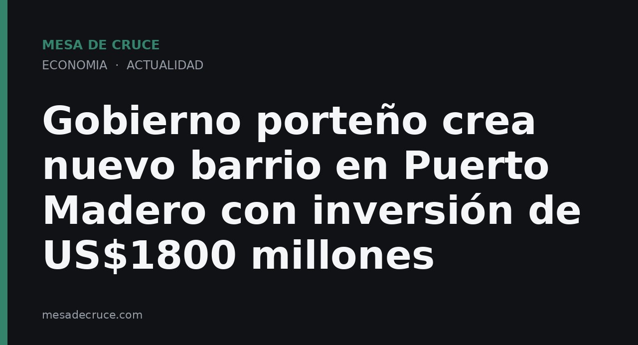 Gobierno porteño crea nuevo barrio en Puerto Madero con inversión de US$1800 millones