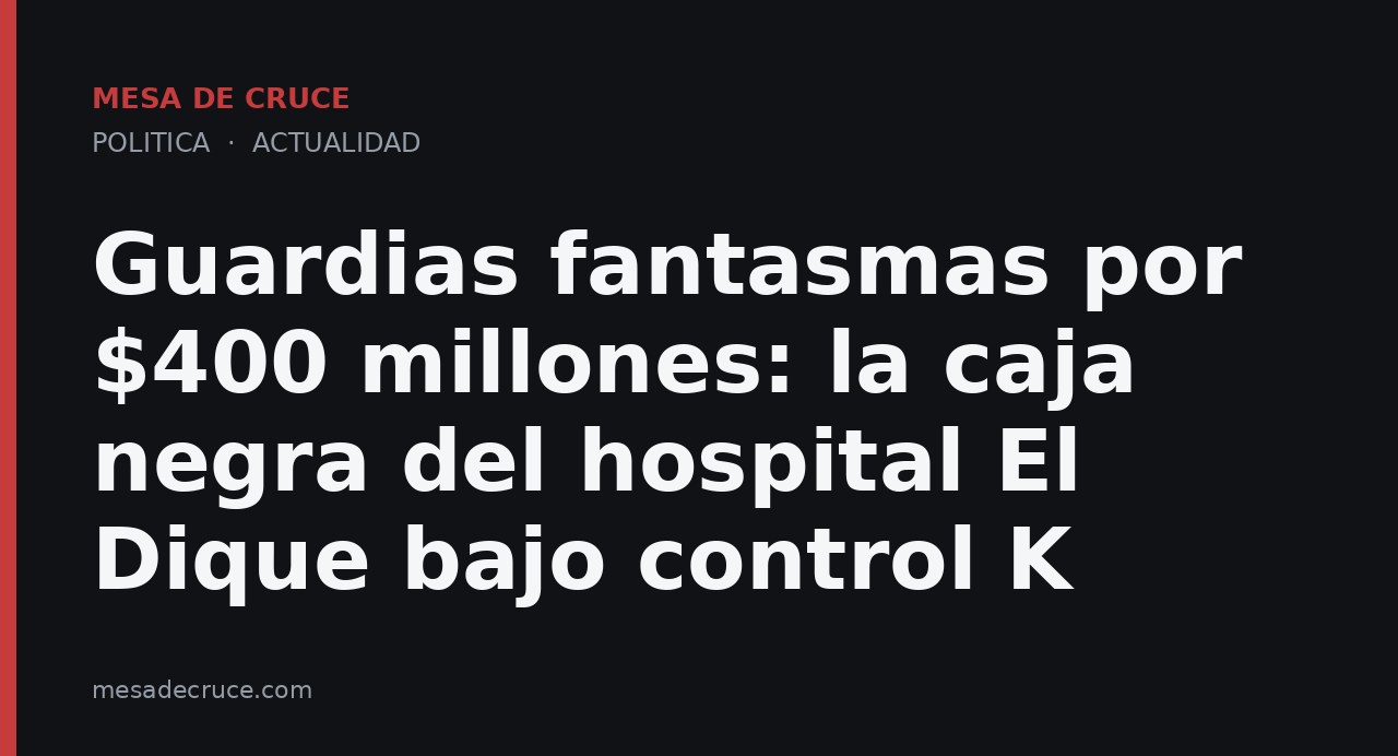 Guardias fantasmas por $400 millones: la caja negra del hospital El Dique bajo control K