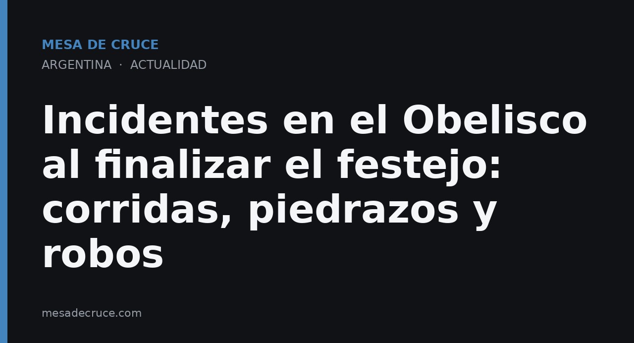 Incidentes en el Obelisco al finalizar el festejo: corridas, piedrazos y robos
