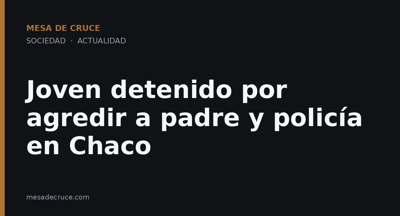 Joven detenido por agredir a padre y policía en Chaco