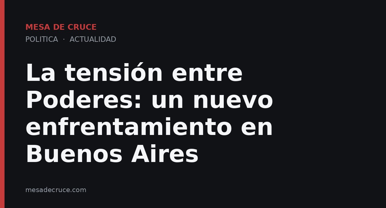 La tensión entre Poderes: un nuevo enfrentamiento en Buenos Aires
