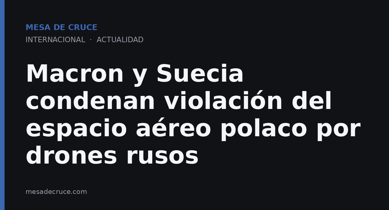 Macron y Suecia condenan violación del espacio aéreo polaco por drones rusos