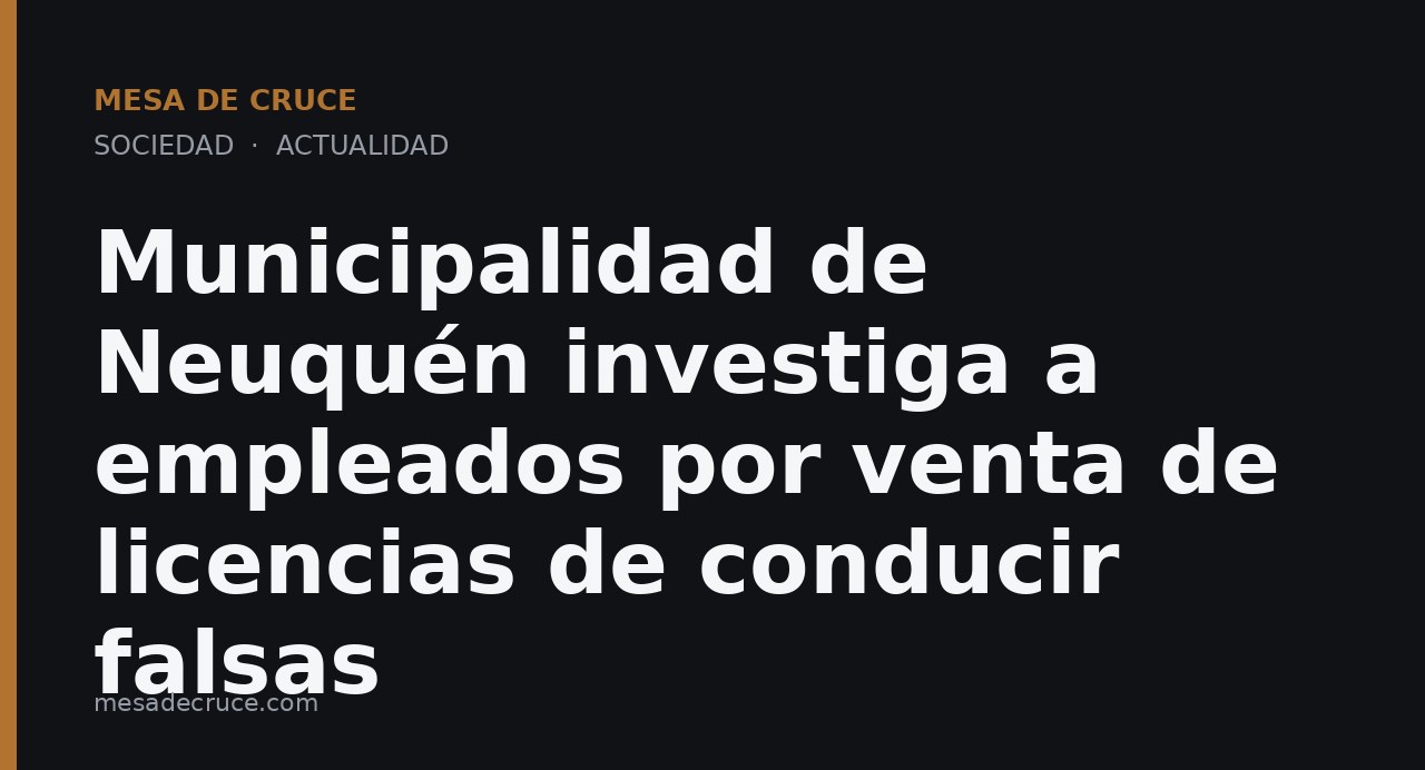Municipalidad de Neuquén investiga a empleados por venta de licencias de conducir falsas