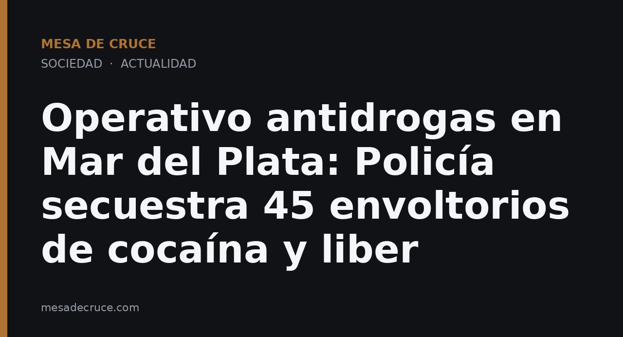 Operativo antidrogas en Mar del Plata: Policía secuestra 45 envoltorios de cocaína y liber