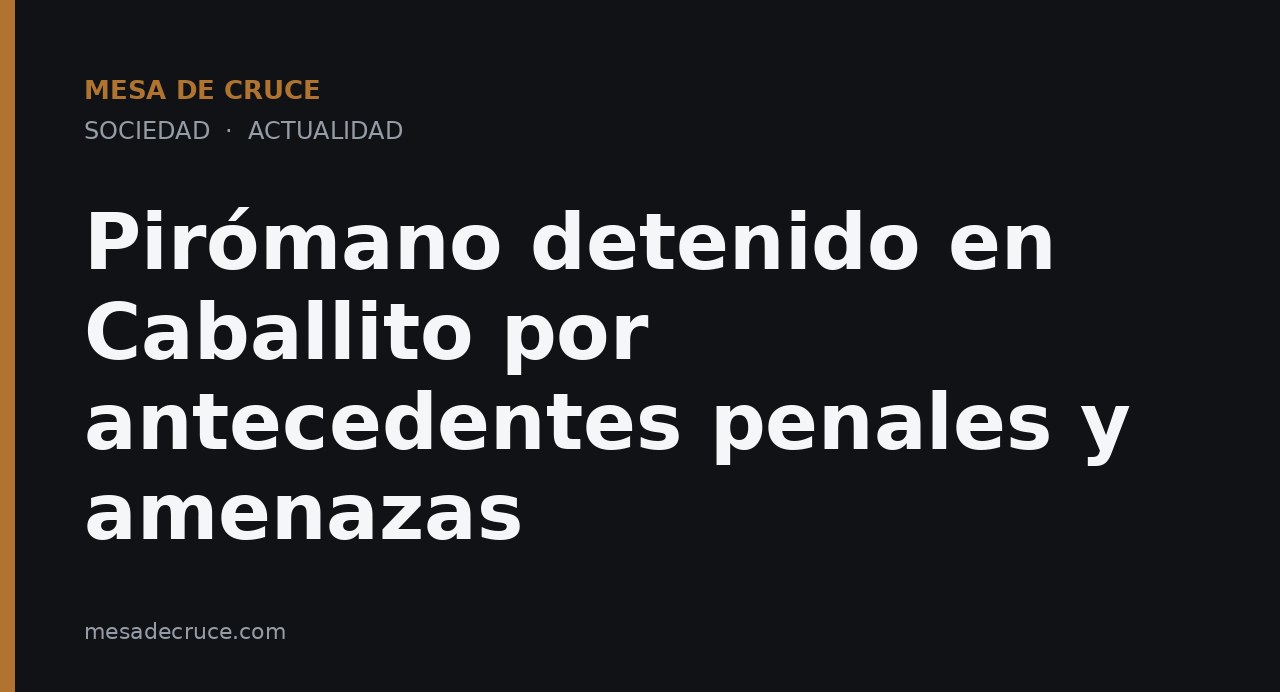 Pirómano detenido en Caballito por antecedentes penales y amenazas