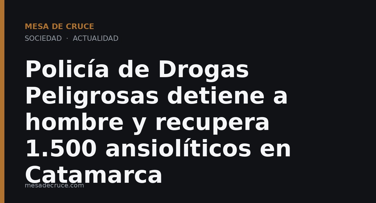 Policía de Drogas Peligrosas detiene a hombre y recupera 1.500 ansiolíticos en Catamarca