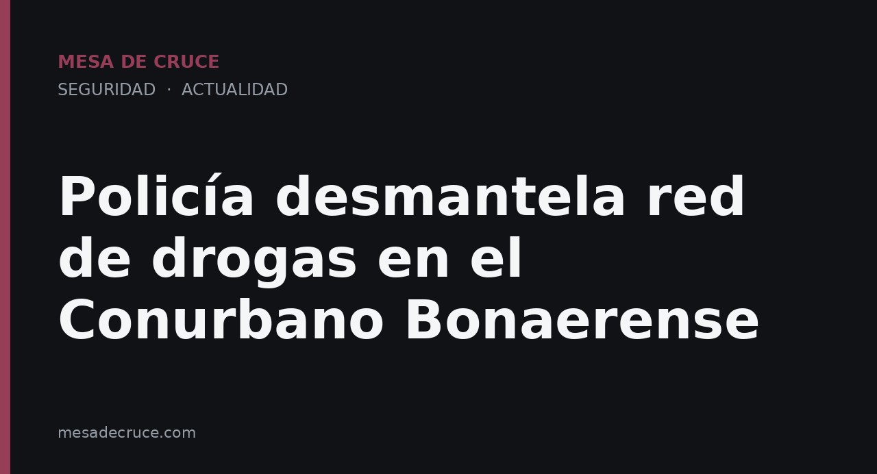 Policía desmantela red de drogas en el Conurbano Bonaerense