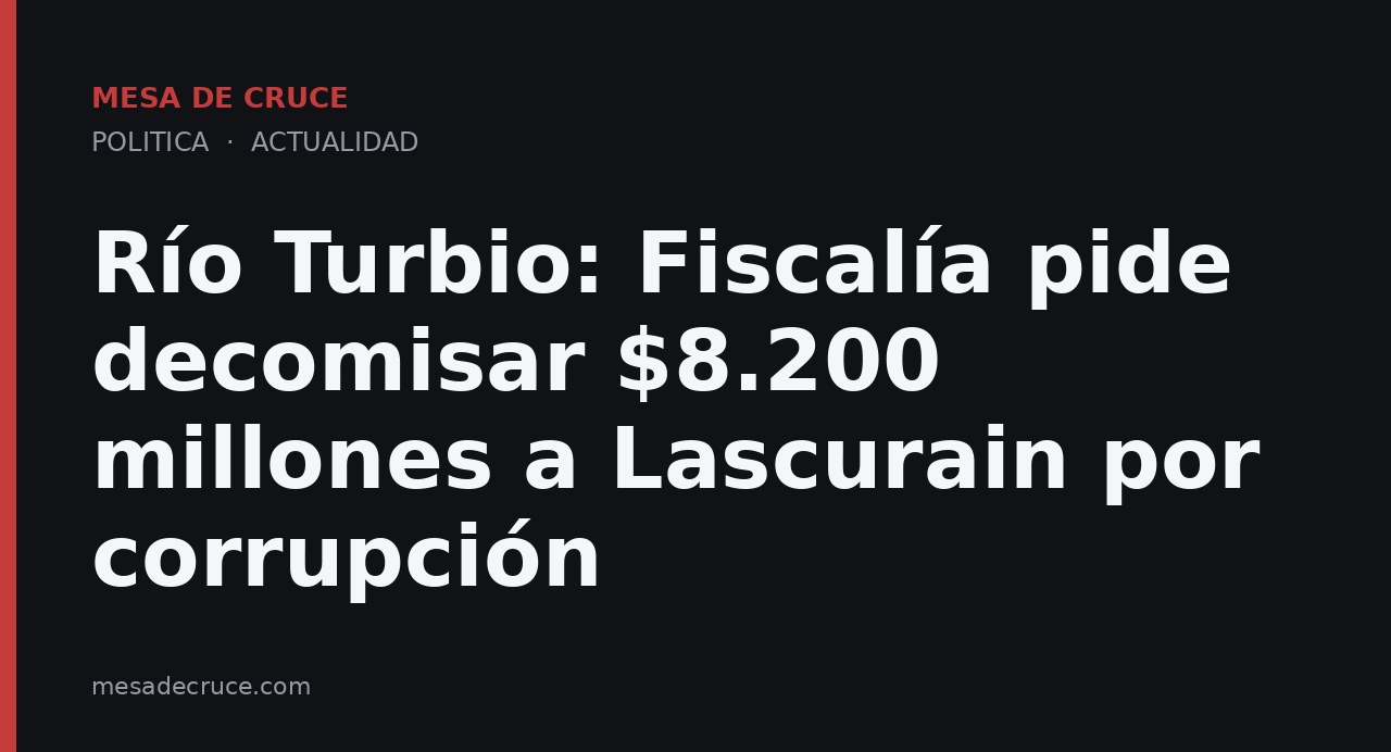 Río Turbio: Fiscalía pide decomisar $8.200 millones a Lascurain por corrupción
