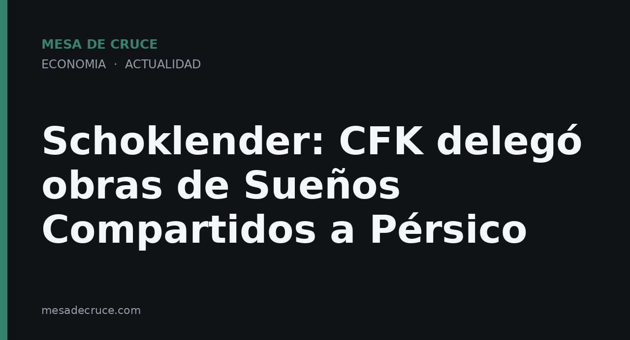 Schoklender: CFK delegó obras de Sueños Compartidos a Pérsico