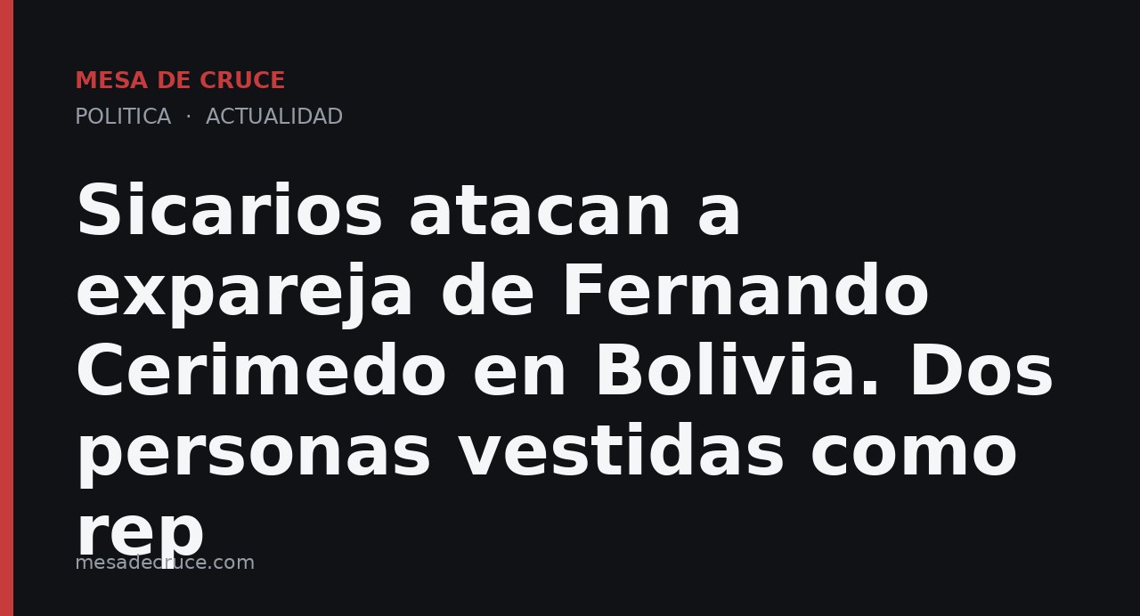 Sicarios atacan a expareja de Fernando Cerimedo en Bolivia. Dos personas vestidas como rep