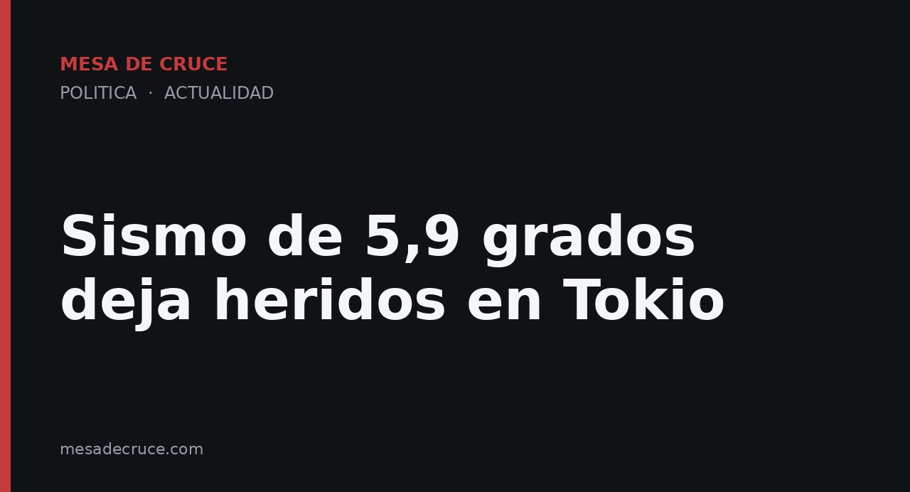 Sismo de 5,9 grados deja heridos en Tokio