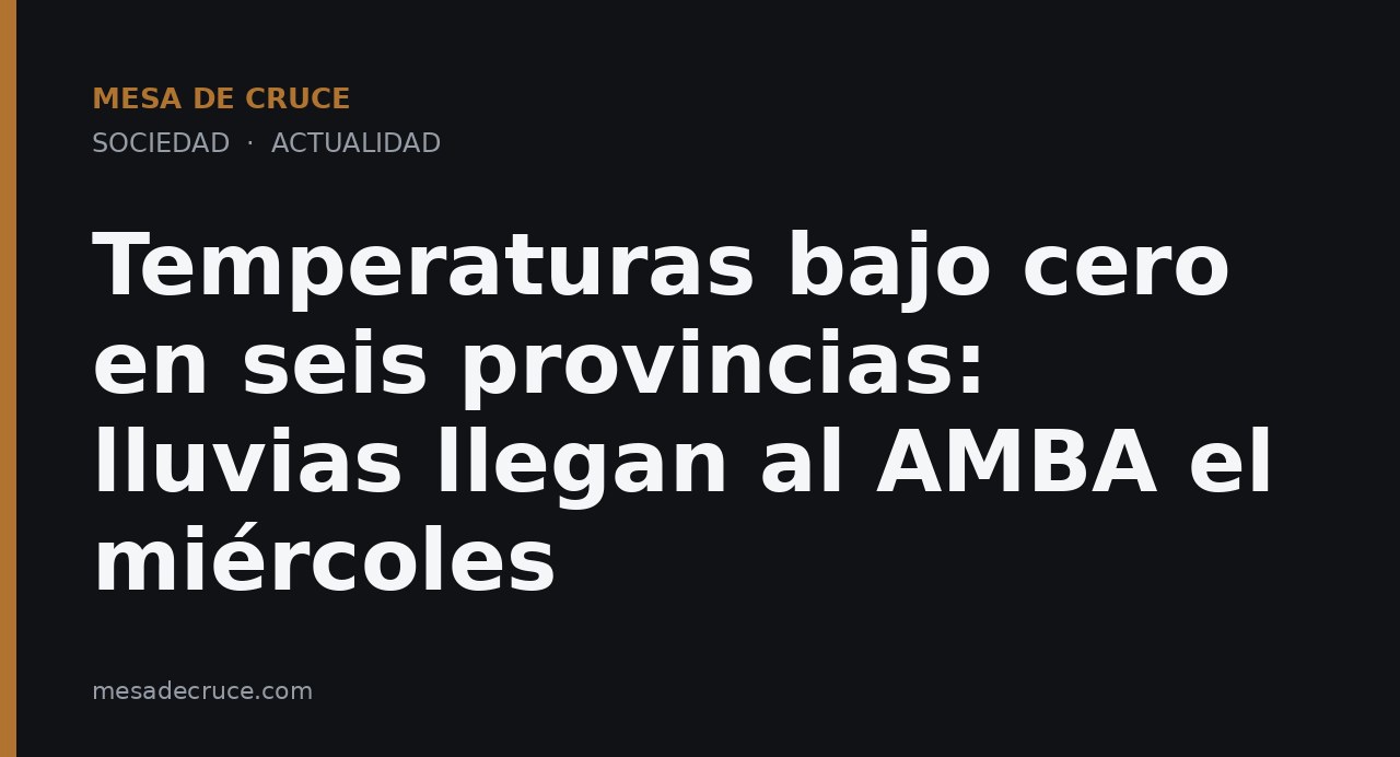 Temperaturas bajo cero en seis provincias: lluvias llegan al AMBA el miércoles