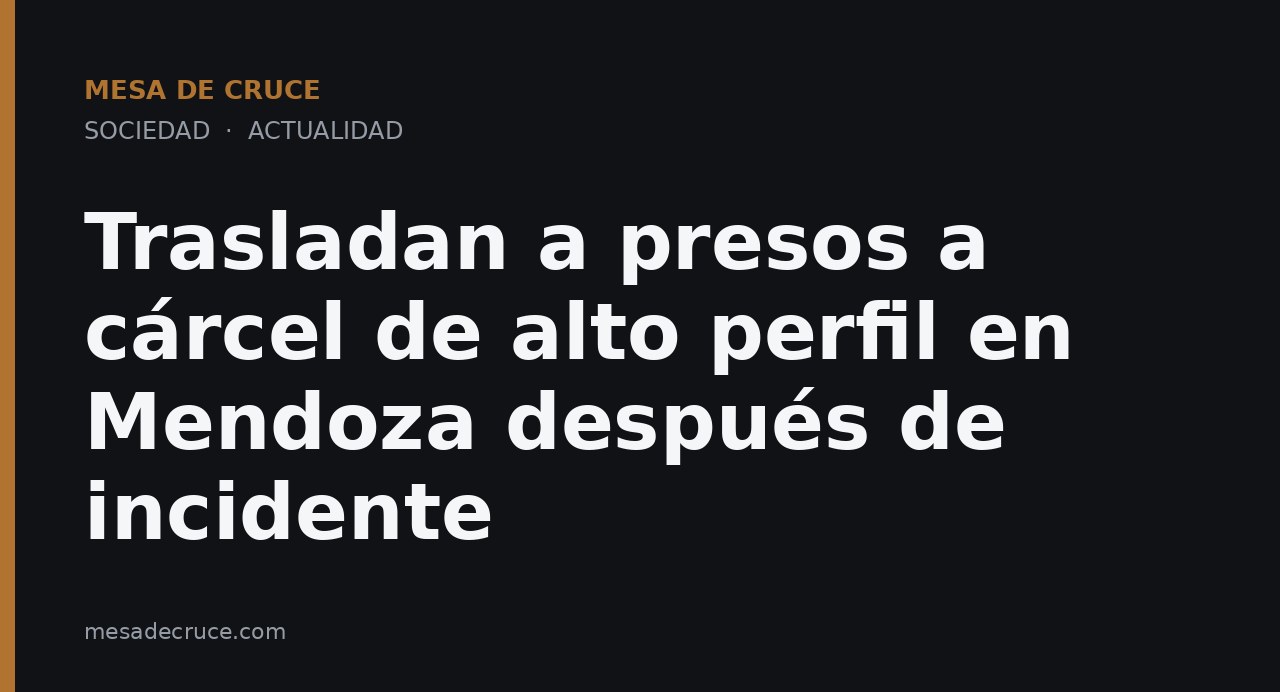 Trasladan a presos a cárcel de alto perfil en Mendoza después de incidente